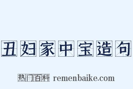 丑妇家中宝造句是什么意思的图片